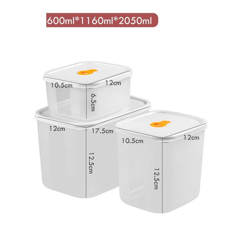 طقم صندوق تخزين للثلاجة مكون من 3 قطع مع غطاء آمن للإستخدام في الميكروويف