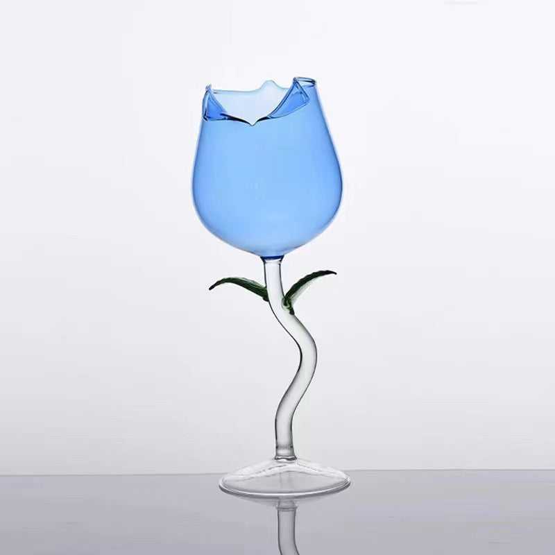 كأس زجاج كريستال على شكل الوردة صناعة يدوية 280 مل