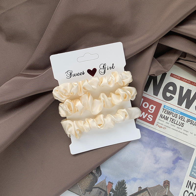 توكة شعر حريرية ستان بلون سادة  , إكسسوارات رأس أنيقة للنساء