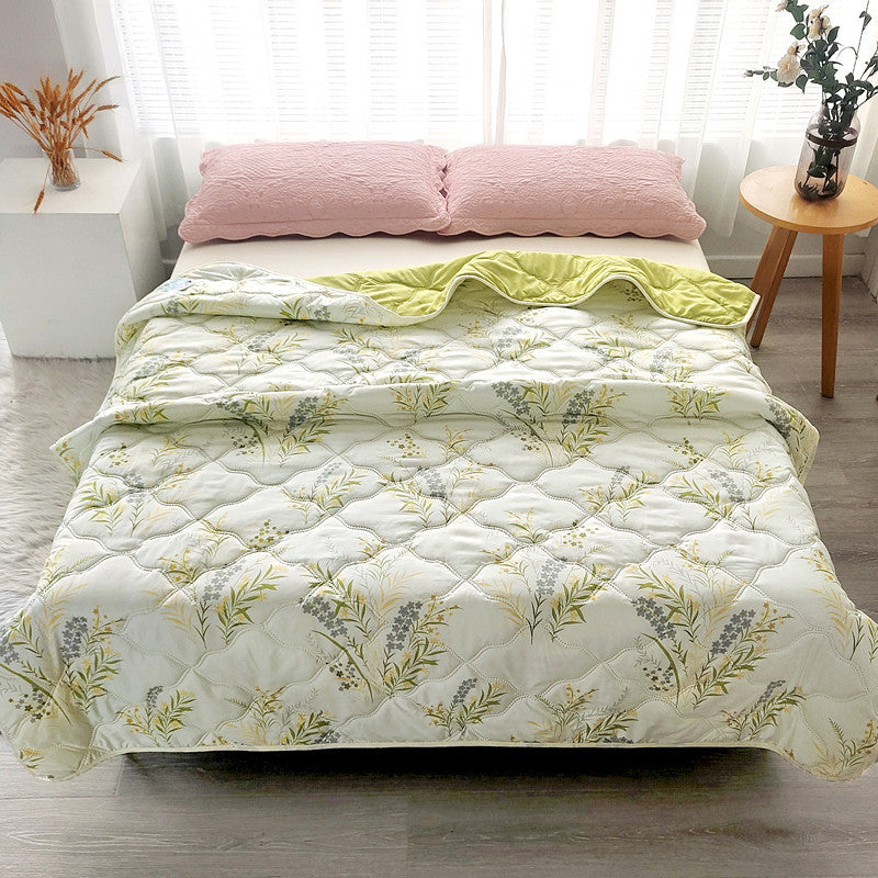 لحاف صيفي  على شكل اوراق الشجر، بارد وأملس، يمتص العرق وجيد التهوية، لحاف صيفي طباعة، لحاف مفرد مضاد للحساسية للحفاظ على البرودة ( 180 × 200 سم)