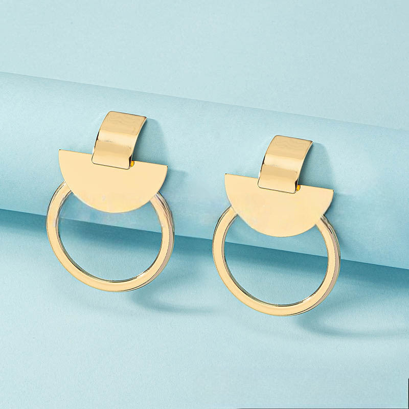 حلق دائري بسيط , حلق دائرى ذهبى , حلق دائري سميك مجوهرات عصرية هادئة