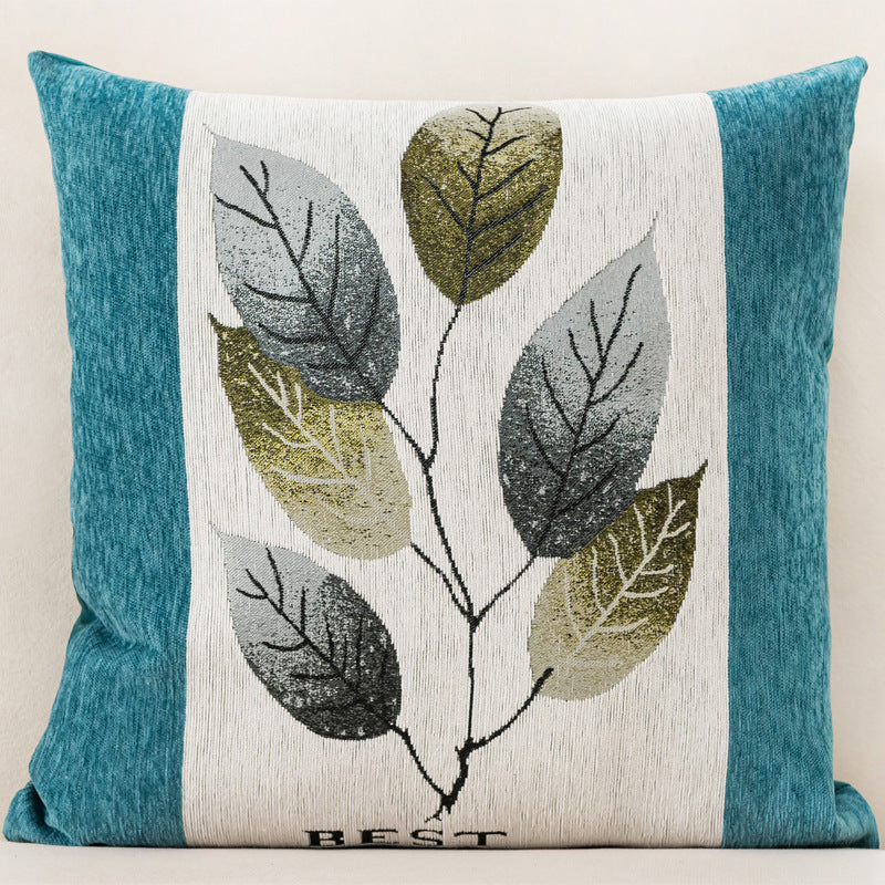 وسادة أريكة من الشنيل بتصميم ورقة شجر لطيفة بمقاس 45x45 سم