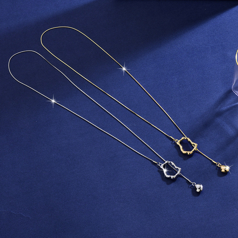 سلسله، قلادة،نسائية من الفضة غير قابل لتغيير اللون بتصميم مميز و عصرى، مجوهرات نسائية