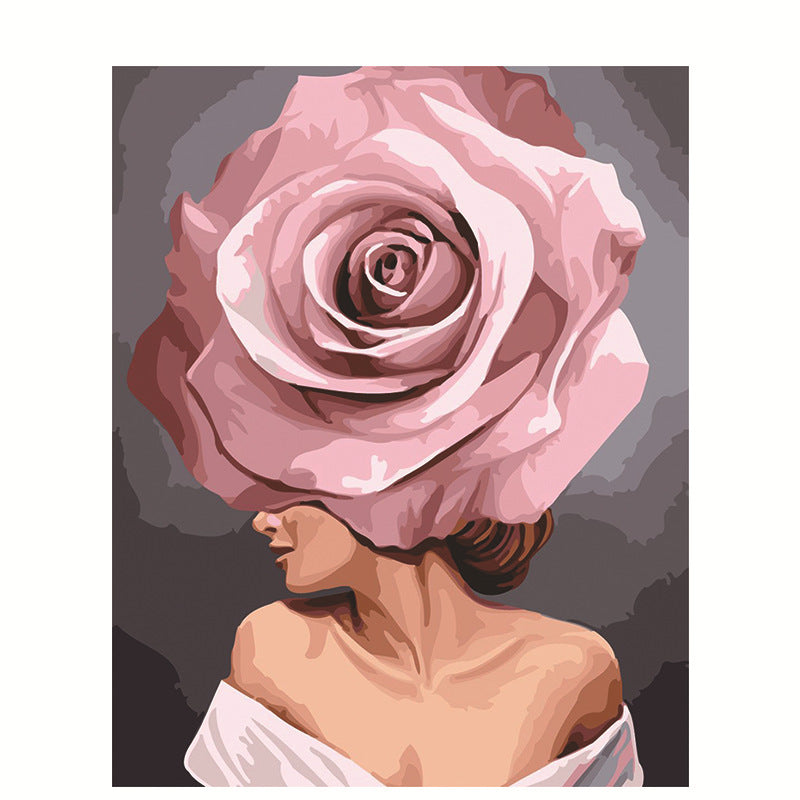  لوحة فنية رائعة بتصميم فنى راقى، بالرسم الزيتي التي تكمل صنعها بنفسك حسب الأرقام  مجموعة الرسم بالأرقام من القماش مع فرش للبالغين والأطفال ديكور حائط لوحة مميزة لإمرأة شعرها على هيئة باقة من اجمل الزهور 