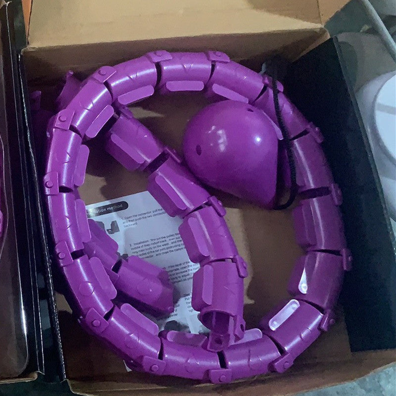 جهاز التدليك طوق هولا هوب ذكي للبالغين و الأطفال مع كرة وزن، طوق هولا هوب للياقة البدنية مع 24 رابطًا قابلًا للتعديل لفقدان الوزن واللياقة البدنية