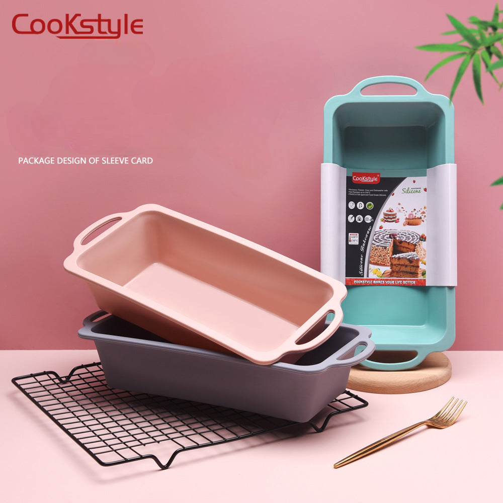 قالب كيك مستطيل من cook style من السيليكون ثلاثي الأبعاد للعجين والخبز والشوكولاته