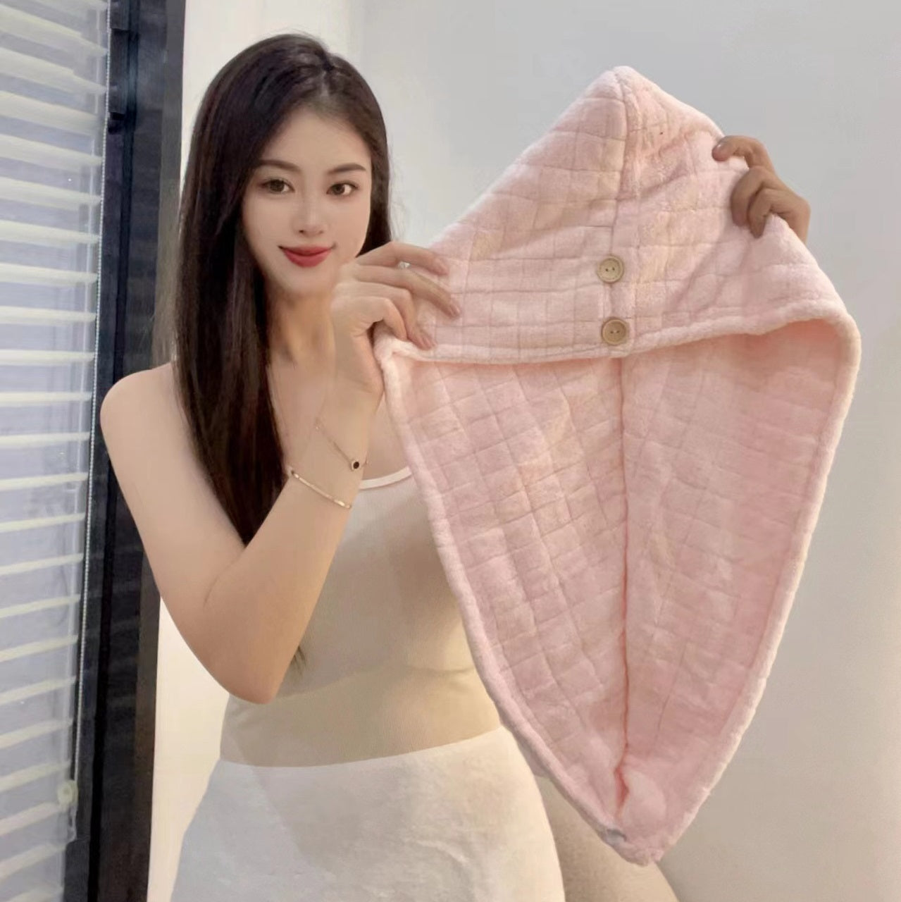 منشفة شعر من الألياف الدقيقة فائقة الإمتصاص ، منشفة تجفيف الشعر العمامة للنساء والفتيات، منشفة تجفيف الشعر السريعة السحرية، لف الشعر،  غطاء الرأس