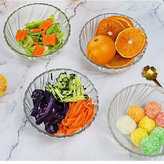 أوعية زجاجية صغيرة لتحضير الوجبات من 6 بولات، أوعية زجاجية شفافة لتقديم الحلوى والمكسرات، للمطبخ لتحضير السلطة والحلوى