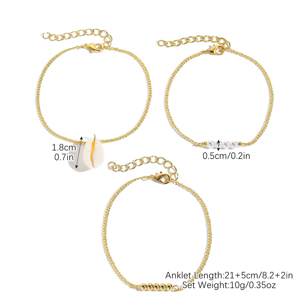 خلخال متعدد الطبقات بثلاث قطع بدلاية كريستال