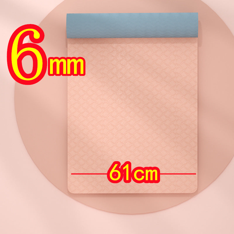 سجادة تمارين اليوجا للنساء والرجال المبتدئين بخطوط محاذاة مضادة للإنزلاق مع شنطة حمل، سجادة تمارين لياقة بدنية مقاس 183 سم × 61 سم × 0.6 سم
