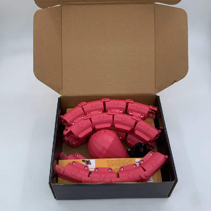 جهاز التدليك طوق هولا هوب ذكي للبالغين و الأطفال مع كرة وزن، طوق هولا هوب للياقة البدنية مع 24 رابطًا قابلًا للتعديل لفقدان الوزن واللياقة البدنية