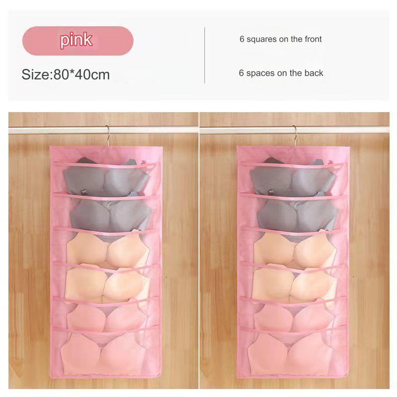 حقيبة تخزين الملابس الداخلية على الوجهين / حقيبة معلقة لحمالة الصدر والملابس الداخلية والجوارب