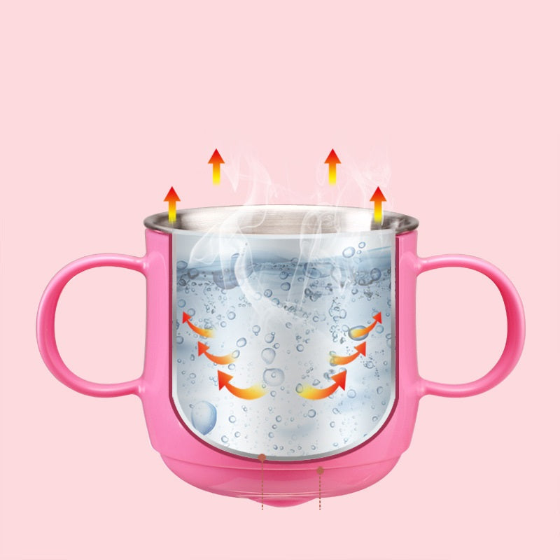 مجموعة أدوات المائدة للأطفال الكرتونية المعزولة من الفولاذ المقاوم للصدأ 4 قطع في صندوق هدايا