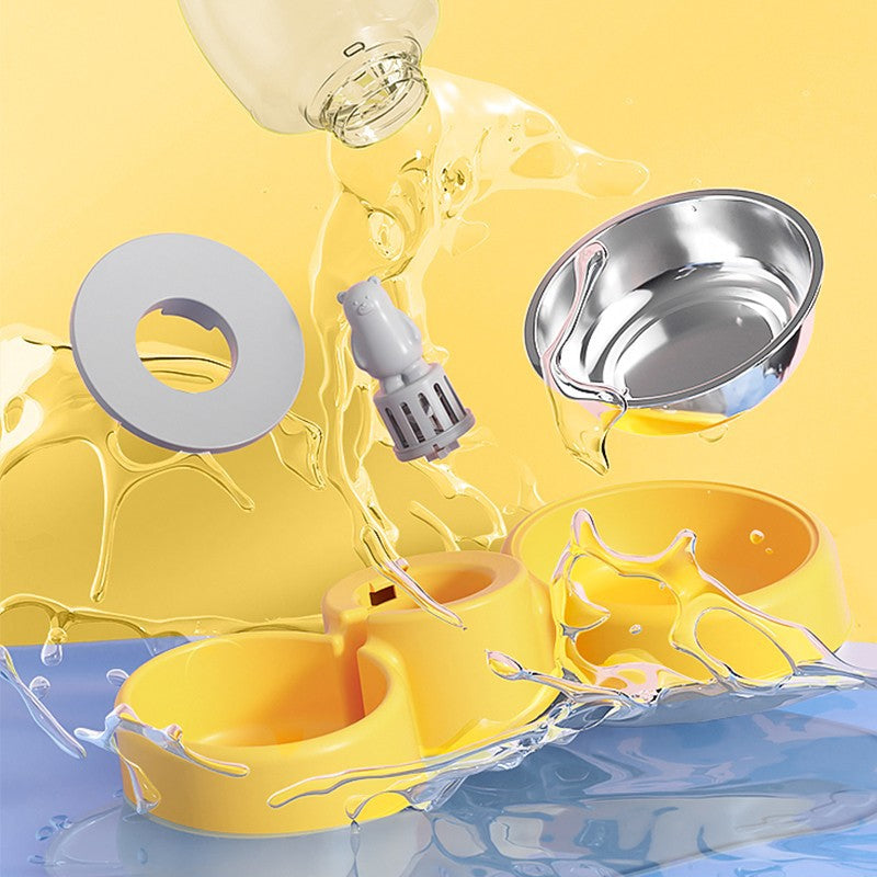 نافورة مياه للحيوانات الأليفة وعاء ماء للحيوانات الأليفة وعاء قطط أو كلاب قوي حامل طعام للحيوانات الأليفة وعاء تغذية القطط أو الكلاب القابل لإعادة الإستخدام أوعية طعام وماء مرتفعة للحيوانات الأليفة وحدة تغذية أوتوماتيكية