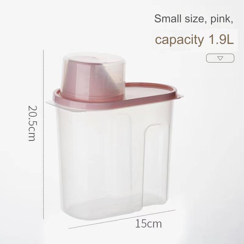 حاويات تخزين طعام محكمة الغلق بسعة 2.5 لتر/1.9 لتر، صندوق تخزين بقوليات بلاستيكي خالي من BPA مع موزع وكوب قياس وفوهة للصب