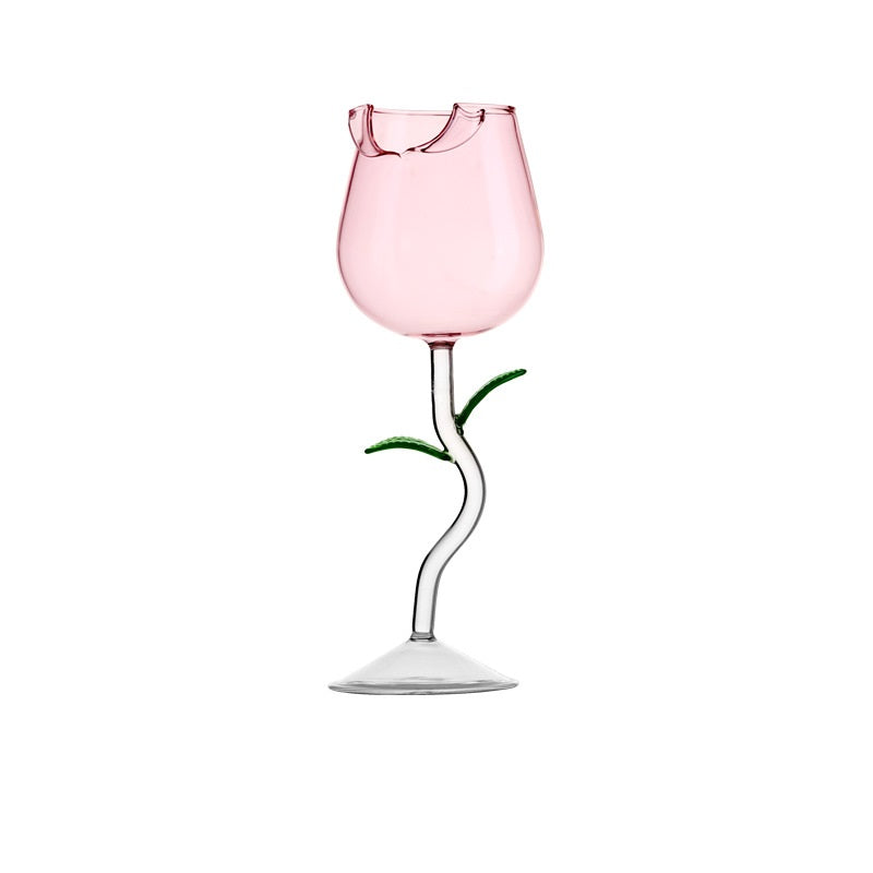 كأس زجاج كريستال على شكل الوردة صناعة يدوية 280 مل