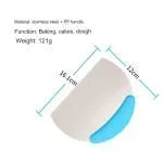 سكين عجين من الفولاذ المقاوم للصدأ، قطاعة  معجنات مكشطة مرنة من السيليكون، مقابض جيدة متعددة الأغراض مع ميزان قياس