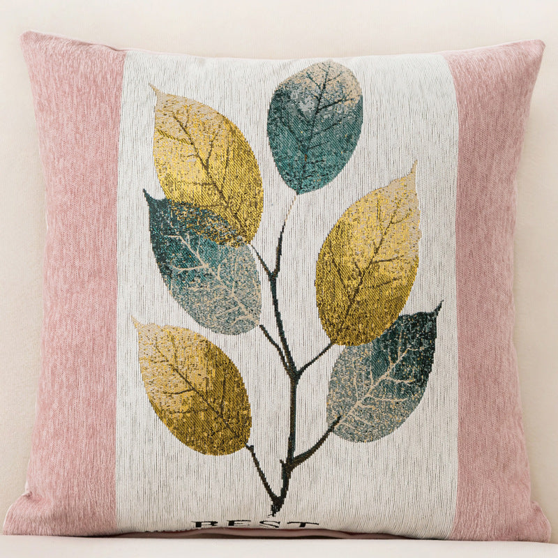 وسادة أريكة من الشنيل بتصميم ورقة شجر لطيفة بمقاس 45x45 سم