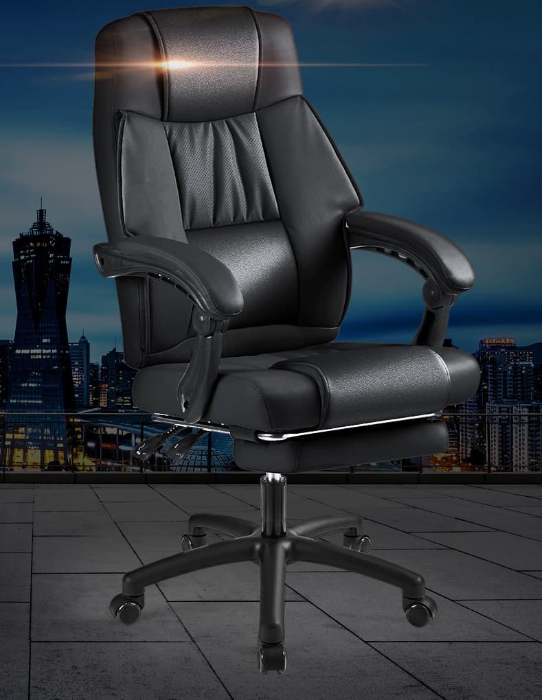 كرسي مكتب للتدليك بوسادة من اللاتكس لدعم الظهر ومسند للقدمين