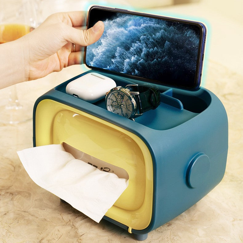 صندوق مناديل سطح المكتب متعدد الوظائف