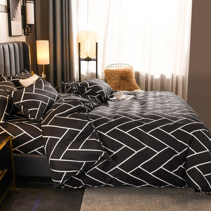 طقم ملاية أستك مثبتة لسرير مع 1 غطاء مخدة طويلة مع 2 غطاء خدادية