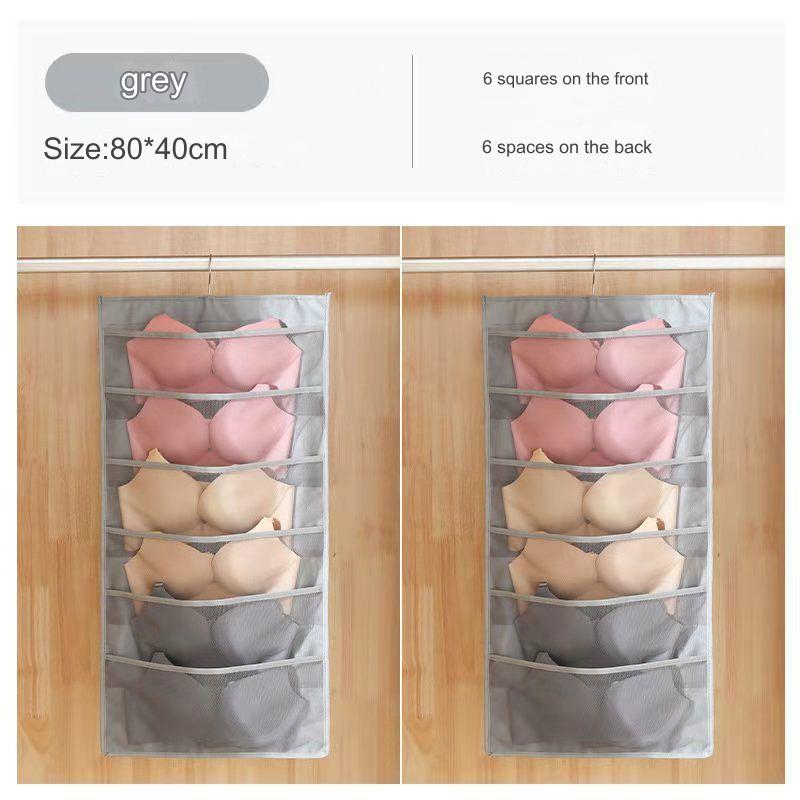 حقيبة تخزين الملابس الداخلية على الوجهين / حقيبة معلقة لحمالة الصدر والملابس الداخلية والجوارب