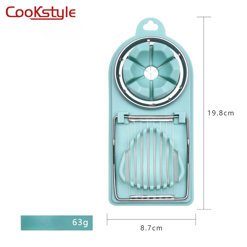 قطاعة بيض مع سلك من cookstyle من الستانلس ستيل، قطاعة بيض 2 في 1 لصنع وجبات الإفطار المغذية