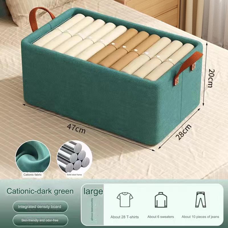 منظم للتخزين على شكل مكعبات قماشية قابلة للطي مع مقابض بجودة أكثر متانه