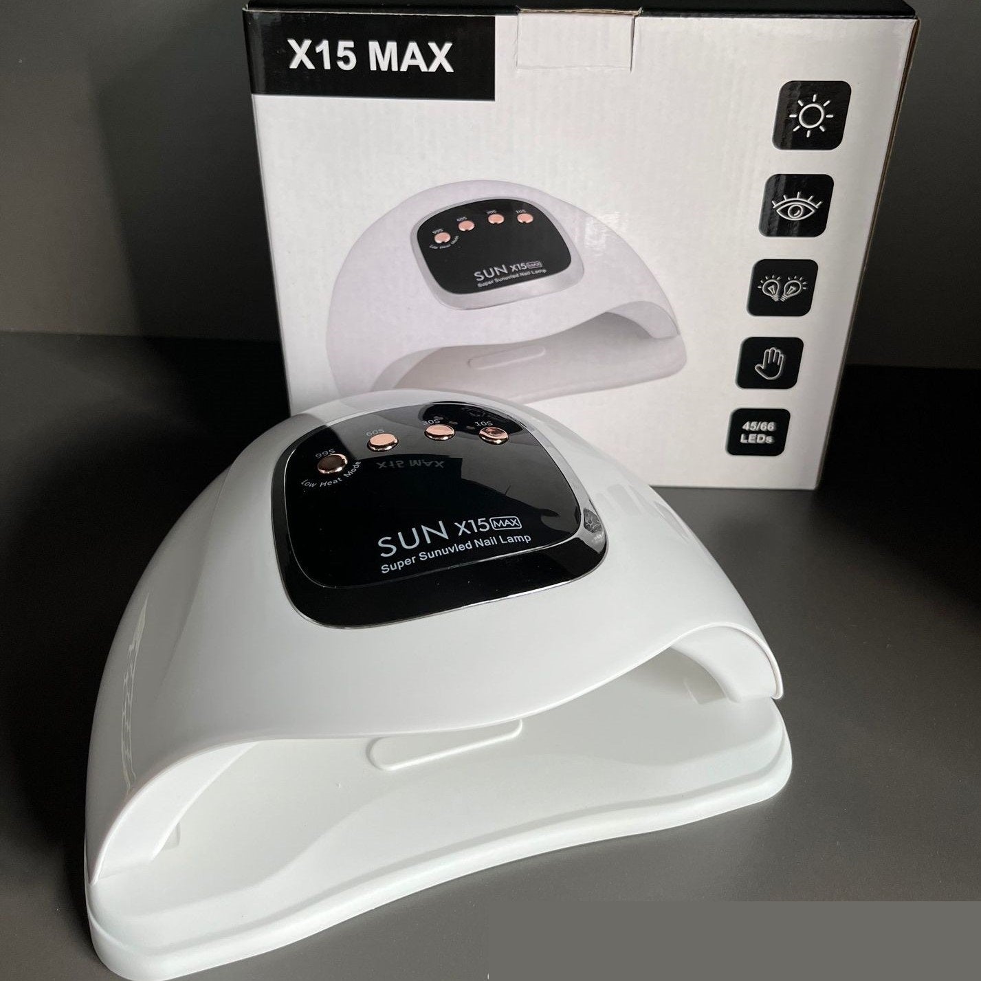 مصباح طلاء الأظافر(Sun X15 Max) عالي الطاقة بالأشعة فوق البنفسجية بـ66 مصباحًا