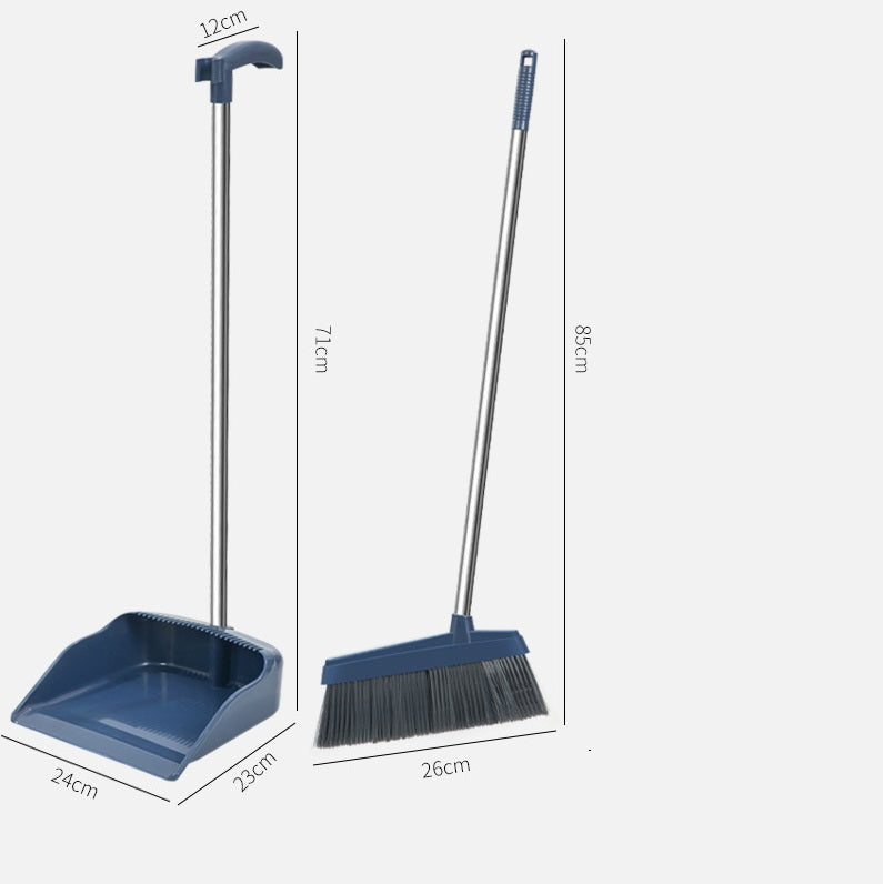 مجموعة جاروف وفرشاة بمقبض طويل، مقشة وجاروف بمقبض قابل للتعديل 95 سم، فرشاة كنس دوارة، جاروف غبار منزلي مع اسنان مكشطة مزدوجة للمنزل والمكتب والسكن والمطبخ