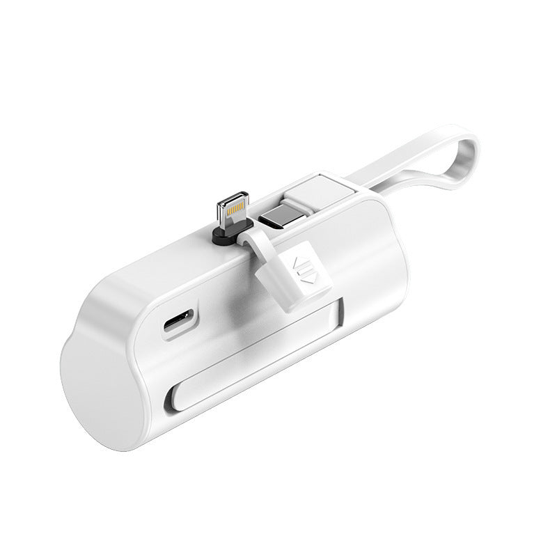 باور بانك صغير مدمج بكابل متعدد الوظائف 5000 مللى امبير، شاحن جيب صغير محمول لل iphone, Type C