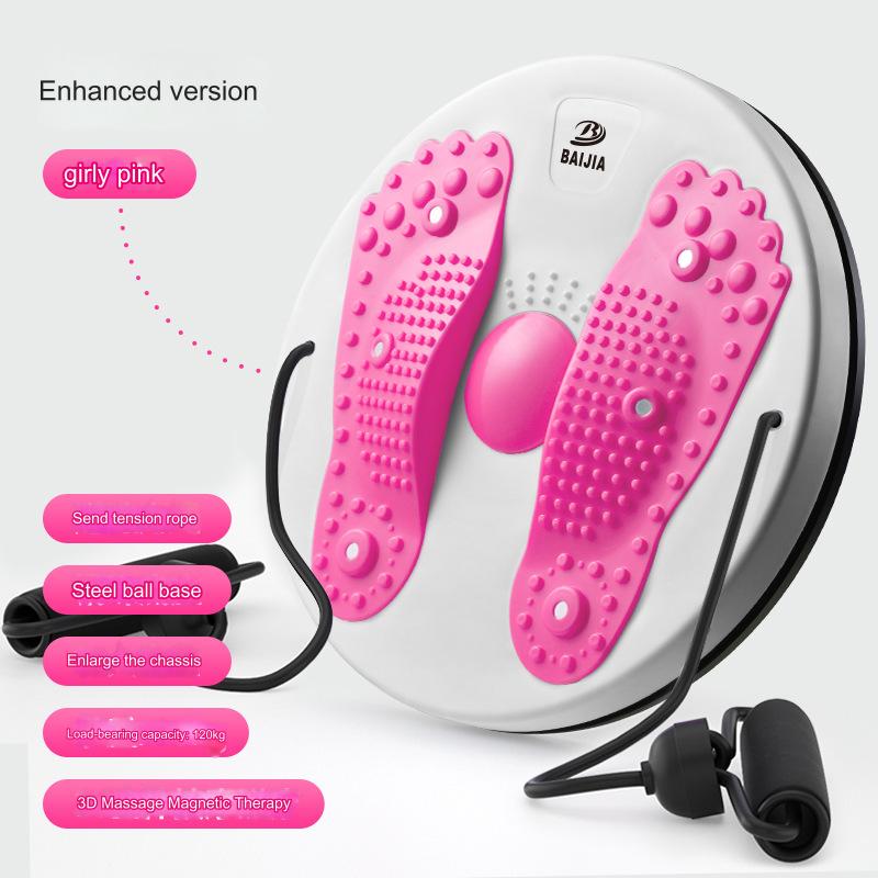 قرص للتدوير الخاص بالمنزل، مع حبل سحب، مناسب لتدريب الجسم، ممارسة البطن