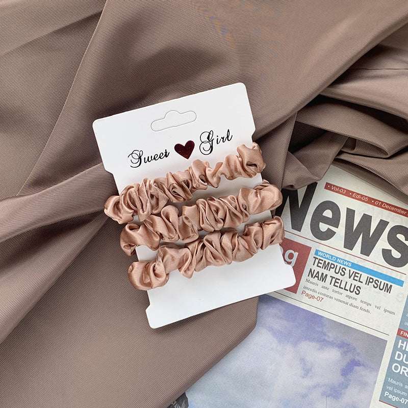 توكة شعر حريرية ستان بلون سادة  , إكسسوارات رأس أنيقة للنساء