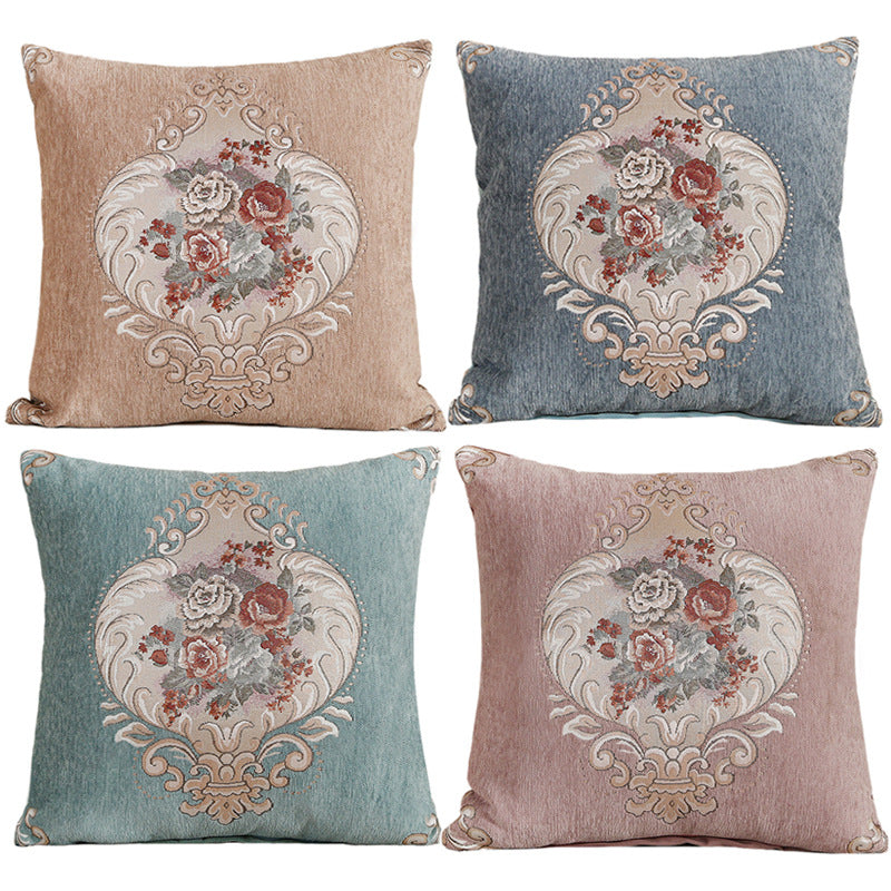 كوشن مزخرفة مع الحشو  , كوشن مربعة من القطن والكتان، 45 * 45 سم