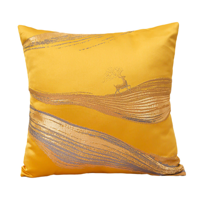 كوشن من الجاكار الفاخر لتزيين المنزل على شكل غزال 45*45 سم مع الحشو الفيبر