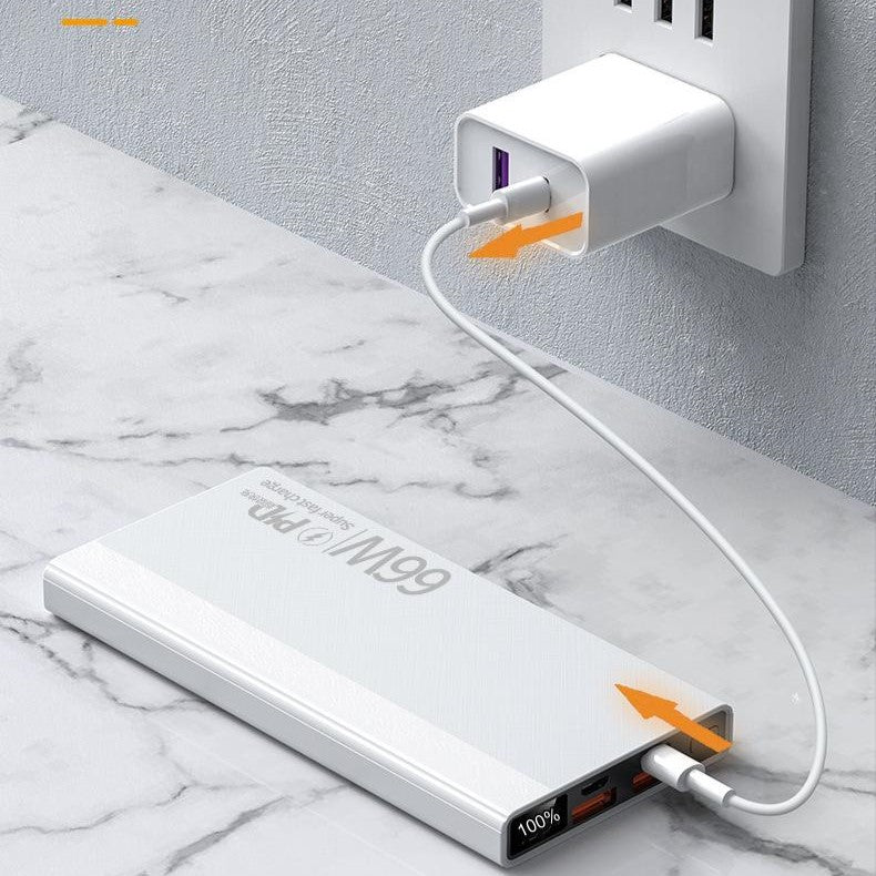 باور بانك 20000 مللى امبير لأجهزة لاب توب ، شاحن محمول، باور بانك بشحن فائق السرعة 66 واط، مع 3 مخارج و2 مداخل، شاشة LED (اسود)