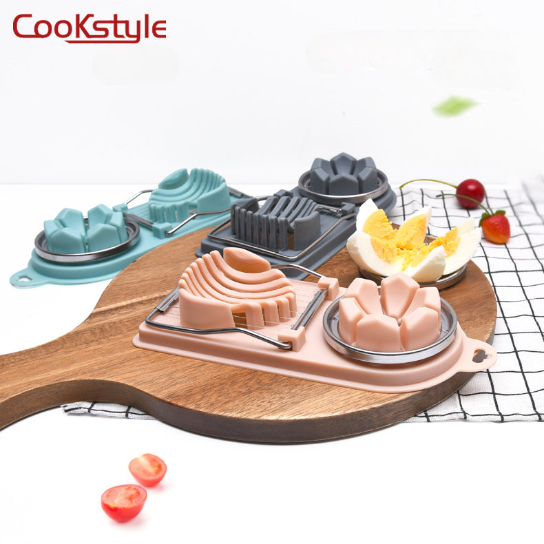 قطاعة بيض مع سلك من cookstyle من الستانلس ستيل، قطاعة بيض 2 في 1 لصنع وجبات الإفطار المغذية
