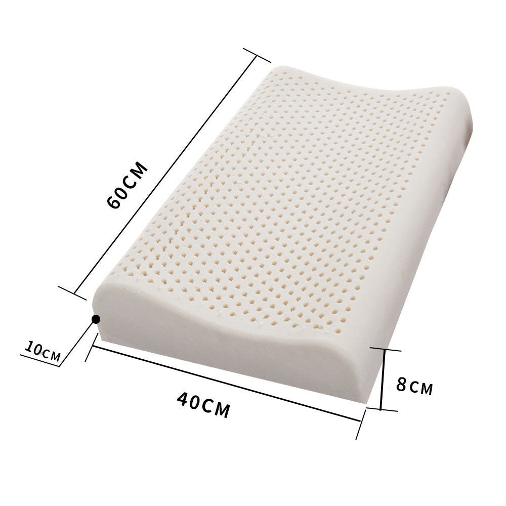 وسادة لاتكس - وسادة من إسفنج لاتكس منخفض الإرتفاع | خالية من المواد الكيميائية غطاء وسادة من تينسل قابل للغسل في الغسالة | وسائد دعم فائقة النعومة للنوم مع غطاء وسادة (40x60x10سم)