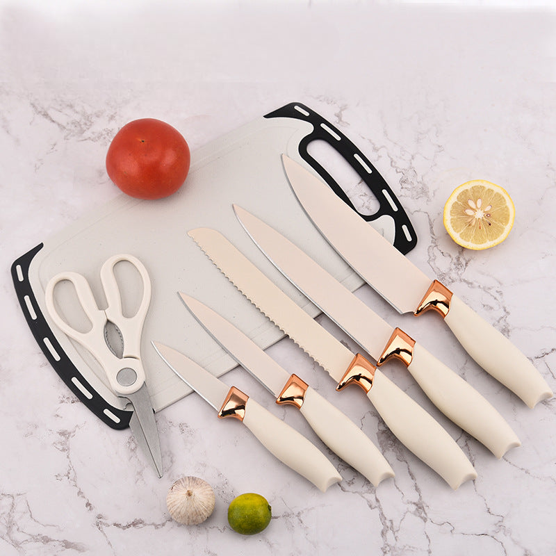 طقم توزيع مطبخ مع رشاقة سكاكين سيليكون من 19 قطعة بمقابض خشبية أمنة ومقاومة للحرارة والصدأ