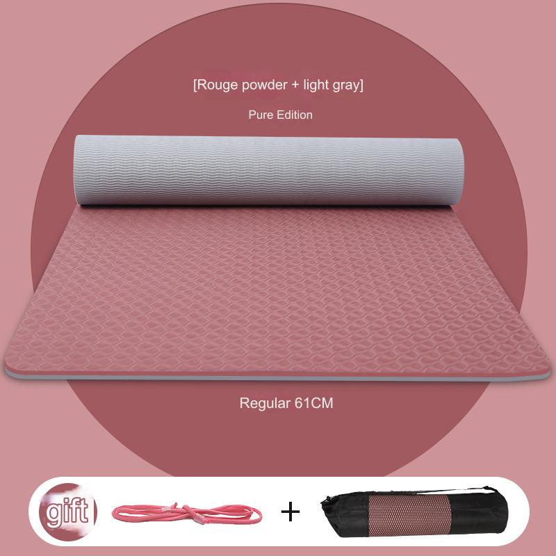 سجادة تمارين اليوجا للنساء والرجال المبتدئين بخطوط محاذاة مضادة للإنزلاق مع شنطة حمل، سجادة تمارين لياقة بدنية مقاس 183 سم × 61 سم × 0.8 سم