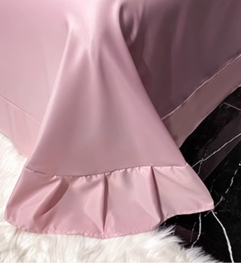 طقم سرير فاخر، قطن ملمس حرير، طقم سرير حريرى مطبوع (شكل ريش)، غطاء لحاف حريرى ناعم مطبوع، ملاءة سادة، 2 وسادة، 200 × 230 سم الطقم 4 قطع