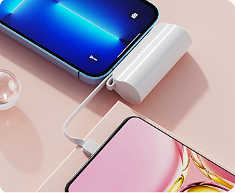 باور بانك صغير مدمج بكابل متعدد الوظائف 5000 مللى امبير، شاحن جيب صغير محمول لل iphone, Type C