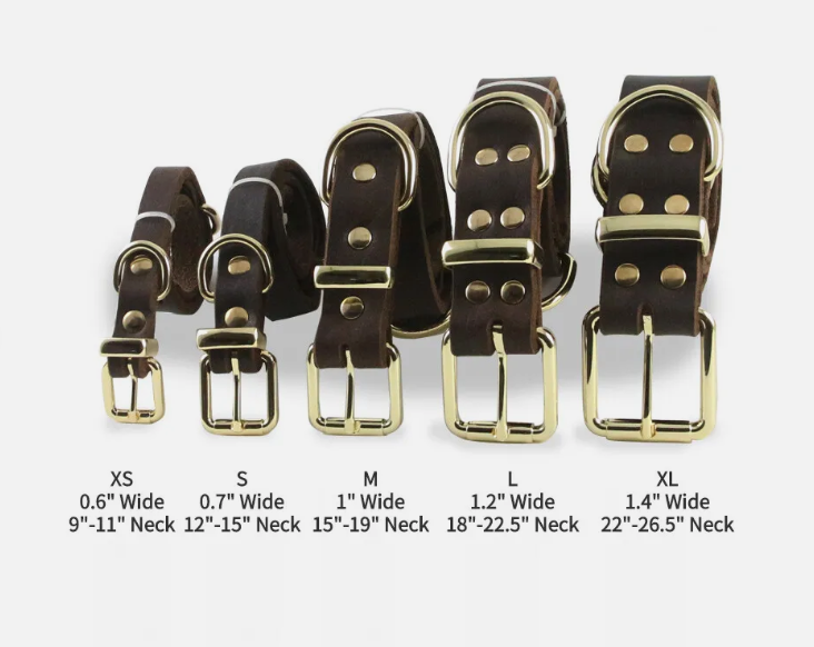 طوق جلد طبيعى للكلاب المتوسطة وكبيرة الحجم، طوق مخصص للكلاب