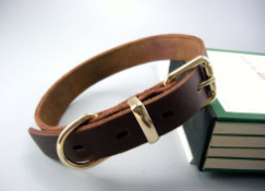 طوق جلد طبيعى للكلاب المتوسطة وكبيرة الحجم، طوق مخصص للكلاب