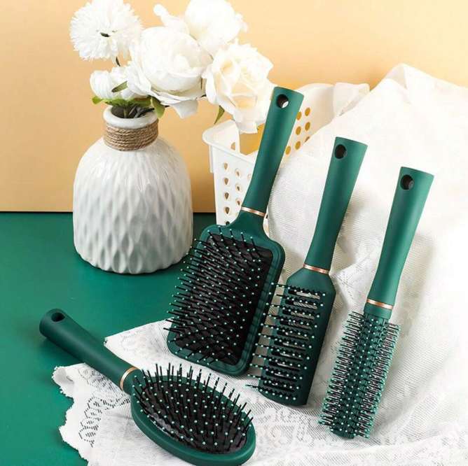 فرشاة شعر، فرشاة تدليك للشعر مع دبابيس نايلون لفك تشابك الشعر
