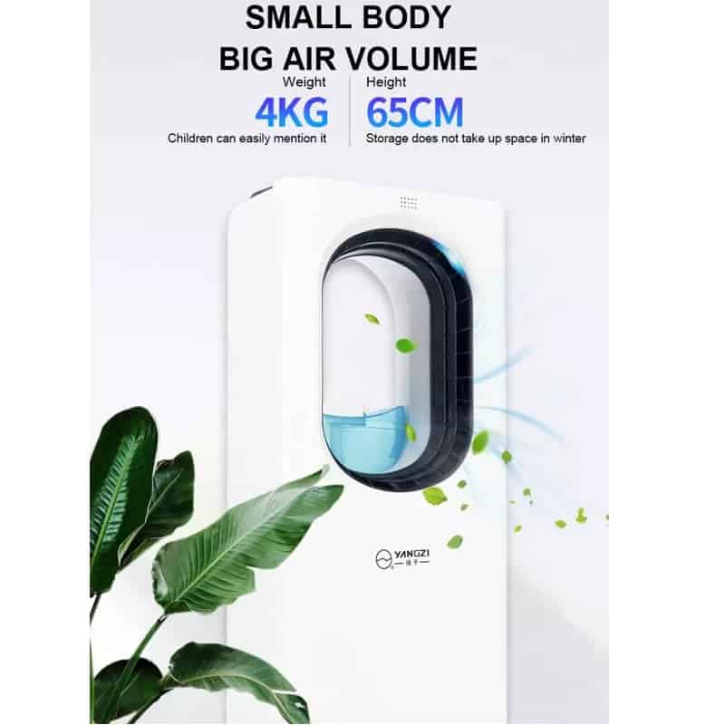 منقي ومرطب هواء Meier صغير متعدد الوظائف، مروحة بدون شفرات بجهاز تحكم عن بعد