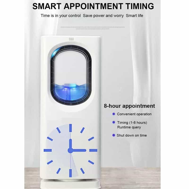 منقي ومرطب هواء Meier صغير متعدد الوظائف، مروحة بدون شفرات بجهاز تحكم عن بعد