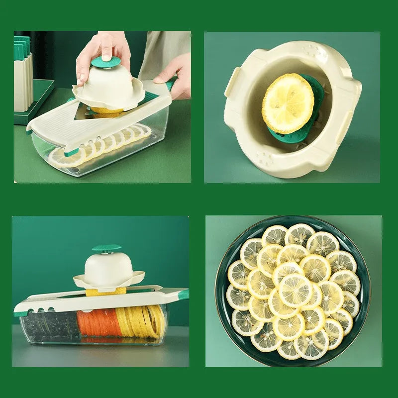 قطاعة خضروات متعددة الوظائف يدوية من الفولاذ المقاوم للصدأ