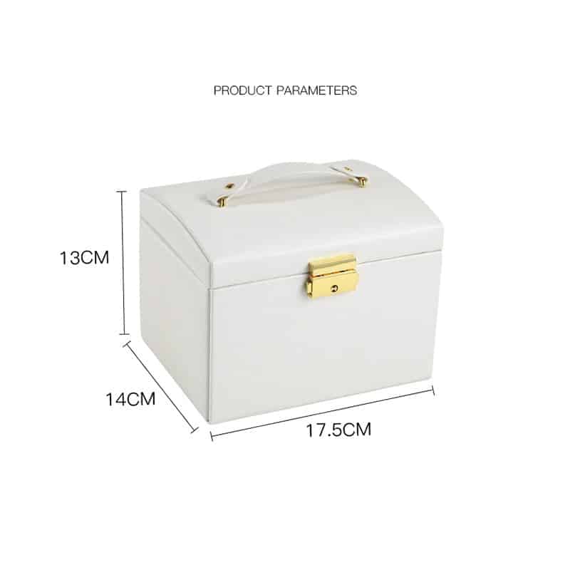 صندوق منظم للمجوهرات باللون الابيض بتصميم راقى