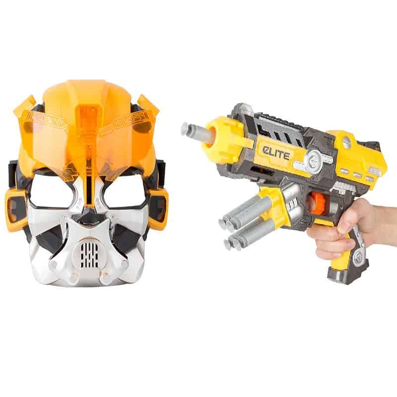 لعب ترانسفورمرز - سلاح رماية من الرغوة مع قناع وجه